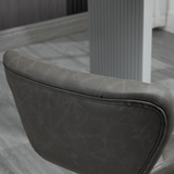 HOMCOM Adjustable Swivel Bar Stools, Set of 2 – Faux Leather Kitchen Island Stools with Footrest, Dark Grey
