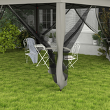 Outsunny 3.25m Pop-Up Gazebo with Net Curtains & Drainage Holes – Folding Party Tent, Dark Grey