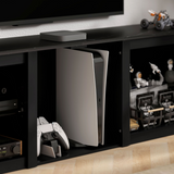 HOMCOM 160cm TV Unit with RGB LED Lights & Glass Shelves for TVs up to 65 in – Black Marble Effect