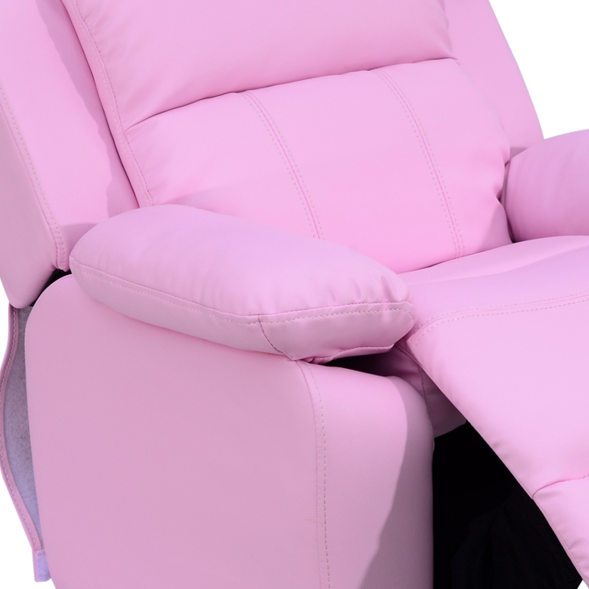 HOMCOM Kids PU Leather Recliner Armchair with Raising Footrest – Child-Size Gaming & TV Chair