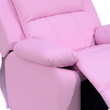 HOMCOM Kids PU Leather Recliner Armchair with Raising Footrest – Child-Size Gaming & TV Chair