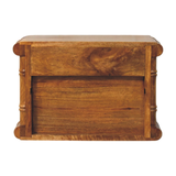 Artisan Furniture Solid Wood Bamboo Open Bedside with 1 Drawer & 1 Shelf – Amber Oak Finish, Brown