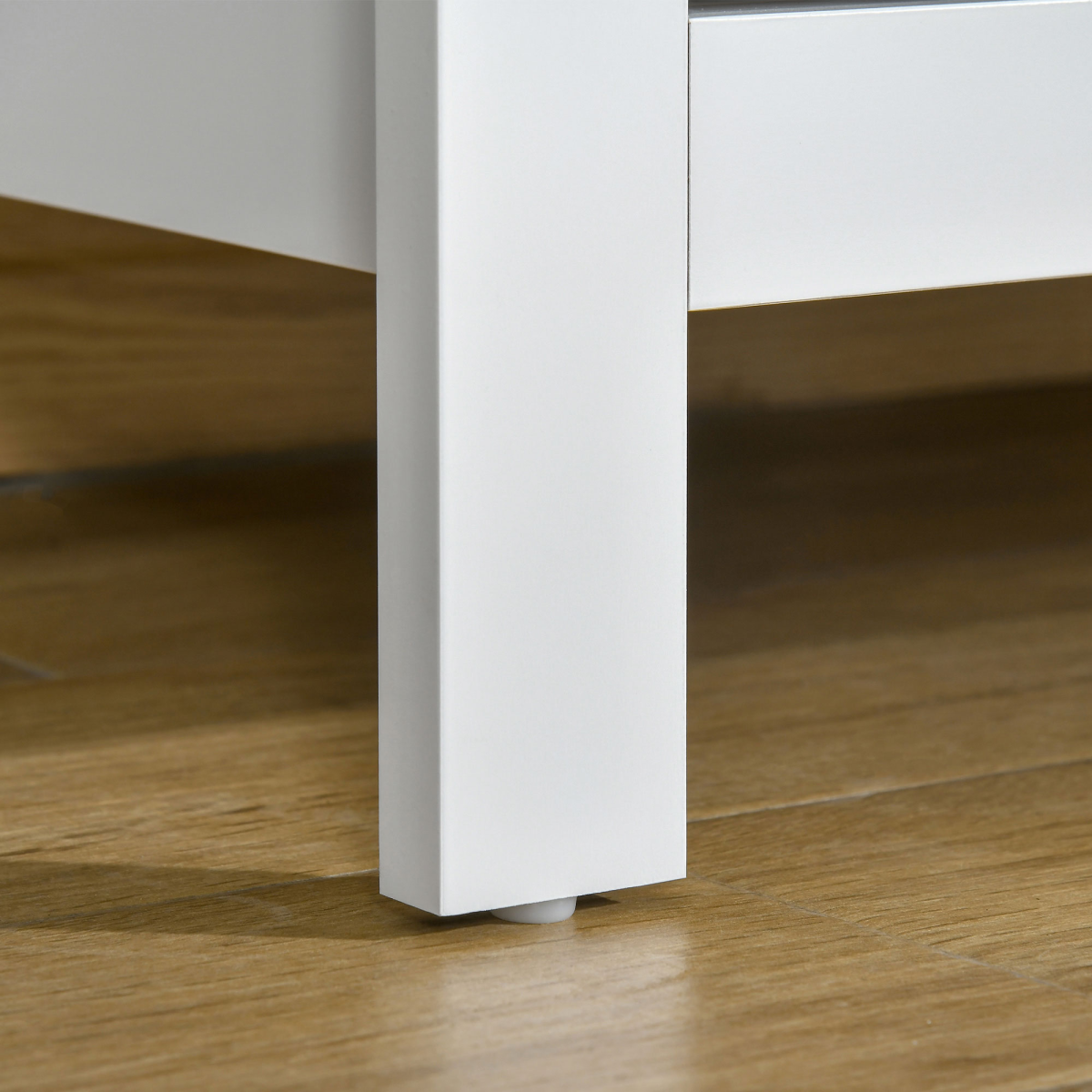 HOMCOM Modern 5-Drawer Chest with Metal Knob Handles – Bedroom Storage Cabinet, 2 Small and 3 Large Drawers, White