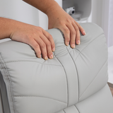Vinsetto Heated Massage Office Chair with 4-Point Vibration, Footrest & Remote – Light Grey PU Leather