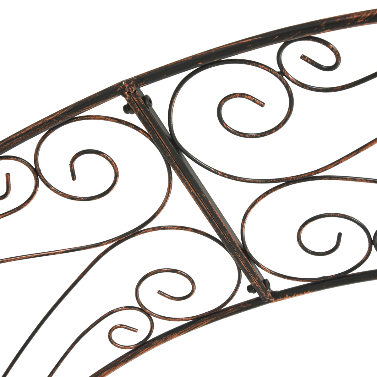 Outsunny Metal Garden Arch with Scroll Design, 226cm High – Climbing Plant Arbour for Weddings & Patios