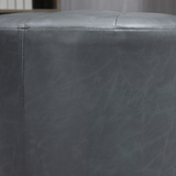 HOMCOM 360° Swivel PU Leather Footstool Ottoman with Steel Base – Footrest or Extra Seat, Grey