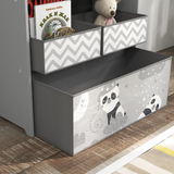ZONEKIZ Kids Storage Unit with 6 Boxes – Toy Storage Organiser for Ages 3-8, Grey