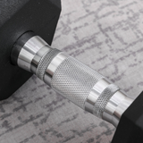 HOMCOM 12.5kg Single Rubber Hex Dumbbell with Knurled Steel Handle – Anti-Roll Hand Weight for Home Gym