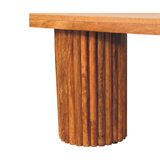 Artisan Furniture Astoria Fluted Solid Mango Wood Bench – Entryway & Dining Seating, Brown