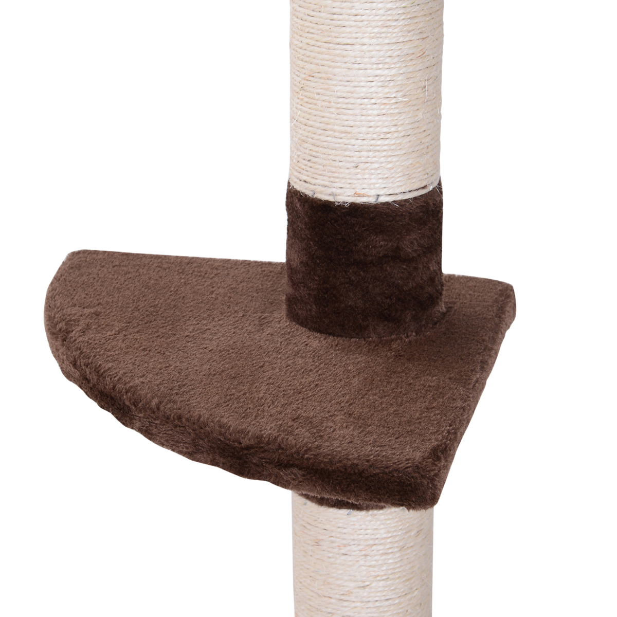PawHut Floor to Ceiling Cat Tree with 5 Tiers & Scratching Post – Adjustable 230-260cm Kitty Tower, Brown