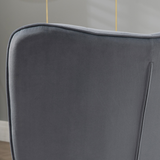 HOMCOM Button-Tufted Armchair & Footstool Set with Gold-Tone Steel Legs – Living Room Seating, Dark Grey