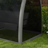 Outsunny 3-Seater Garden Swing Chair with Canopy, Mesh Sides & Insect Net – Hammock Lounger Bed, Grey