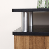 HOMCOM TV Cabinet Media Console with Cupboards, Shelves & Cable Management – Living Room Unit, Black & Walnut