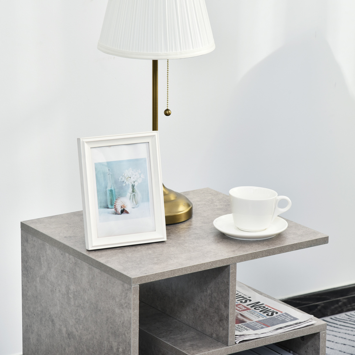 3-Tier Cube Side Table with Open Storage Shelves – Bedside Table for Books & Décor