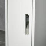 kleankin Freestanding Bathroom Cabinet with 3 Open Shelves and 3 Cupboards – Slim Storage, White