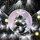 HOMCOM 3ft White Light Christmas Tree with 90 LEDs, Star Topper and Tri-Base – Pre-Lit Home Decoration