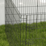 PawHut 8-Panel Metal Dog Pen with Lockable Door – Indoor/Outdoor Pet Playpen for Small & Medium Dogs, 91cm High