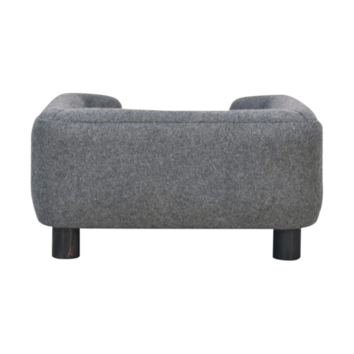 Artisan Furniture Mini Pet Sofa Bed in Solid Wood with Grey Tweed Upholstery – Padded Cushions for Small Pets