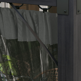 Outsunny 3 x 4m Retractable Pergola with Net Curtains & Aluminium Frame – Garden Shelter, Dark Grey