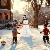 Outsunny Lighted Christmas Snowman with 78 LED Lights – Waterproof Outdoor Garden Decoration, White