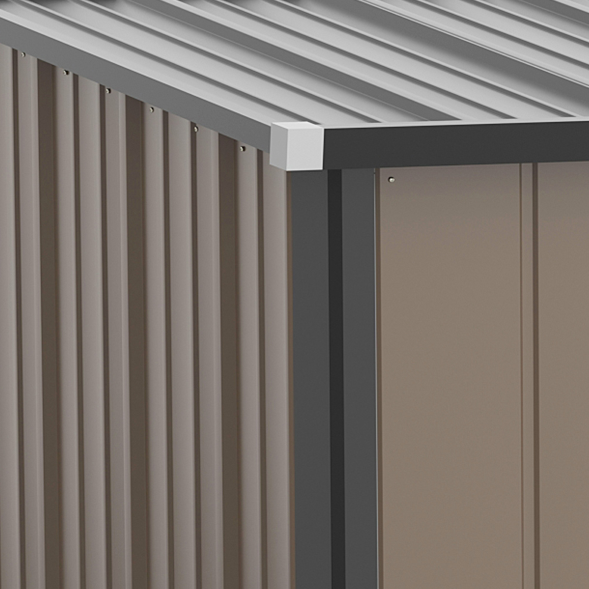 Outsunny Steel Garden Shed with Lockable Door and Sloped Roof – Outdoor Tool Storage, 161.5 x 94.5 x 196 cm