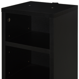 HOMCOM Set of 2 Adjustable CD & Media Tower Display Racks – Slim DVD and Games Storage, Black