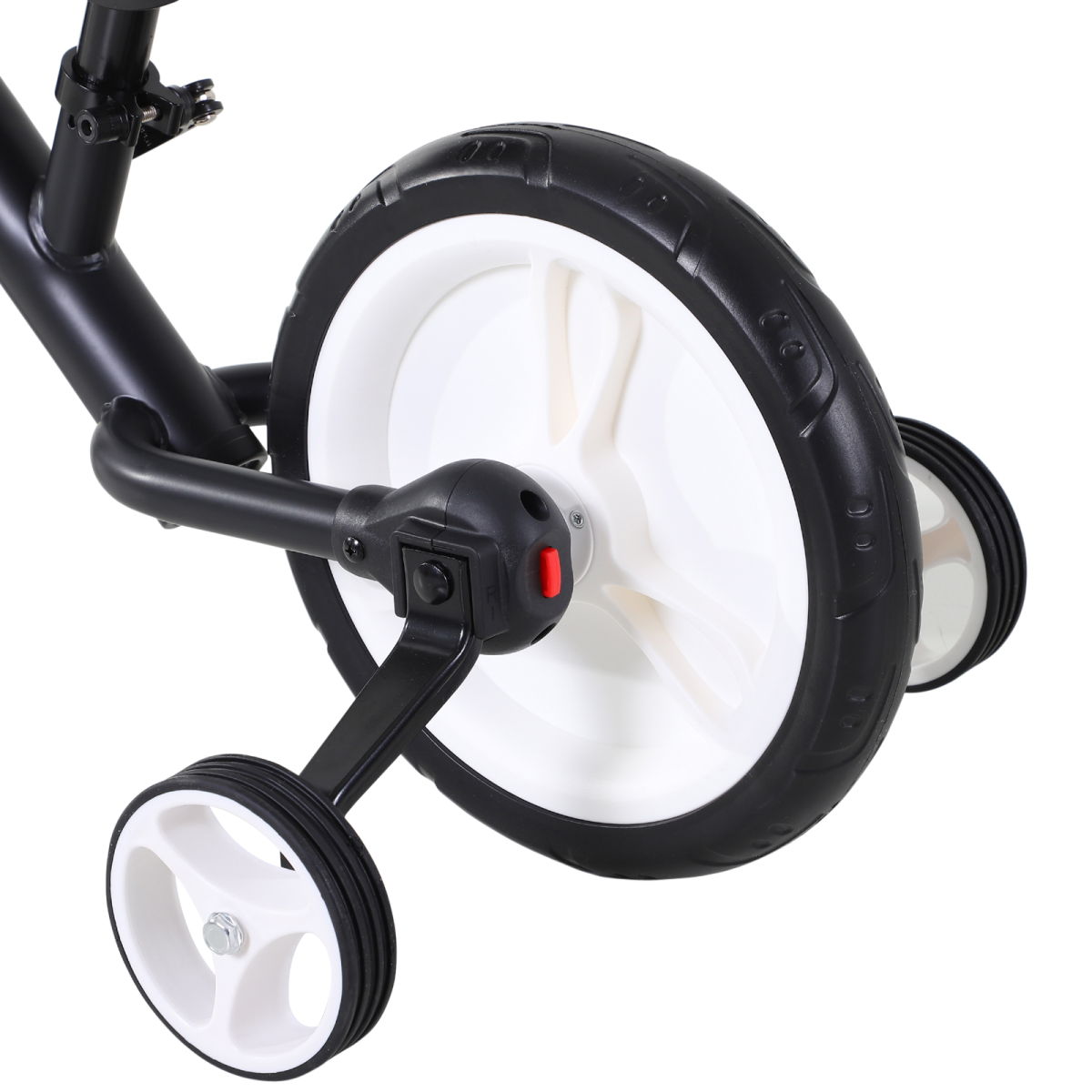 HOMCOM 2-in-1 Kids Balance Bike with Stabilizers and Pedals – Adjustable Seat Training Bike, Black