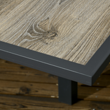 Outsunny Extendable Outdoor Dining Table with Aluminium Frame – 6-Seater Patio Table, Wood-Effect Top