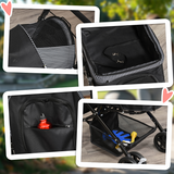 PawHut Foldable Pet Stroller with Reversible Handle, Canopy & 4 Wheels – Dog Travel Carriage, Black