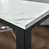 Breakfast Bar Table with Adjustable Footpads – Modern Two-Tone Kitchen Bar Table, White & Black