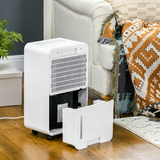 HOMCOM 10L/Day Dehumidifier with Air Purifier, Timer & 5 Modes – Compact Damp and Dust Control