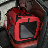 Pawhut Folding Soft Pet Carrier, 60 x 42 x 42cm – Portable Travel Bag with Fleece Bed for Small Dogs and Cats, Red