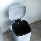 HOMCOM 12L Metal Pedal Bin with Soft-Close Lid, Hands-Free Foot Pedal – Compact Kitchen Bin, Light Blue