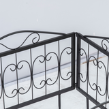 Outsunny 4-Piece Decorative Garden Fence Panels – Interlocking Metal Border Edging with Powder-Coated Finish