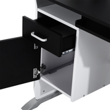 HOMCOM Computer Desk with Drawer, Keyboard Tray & CPU Stand – Home Office Workstation, Black