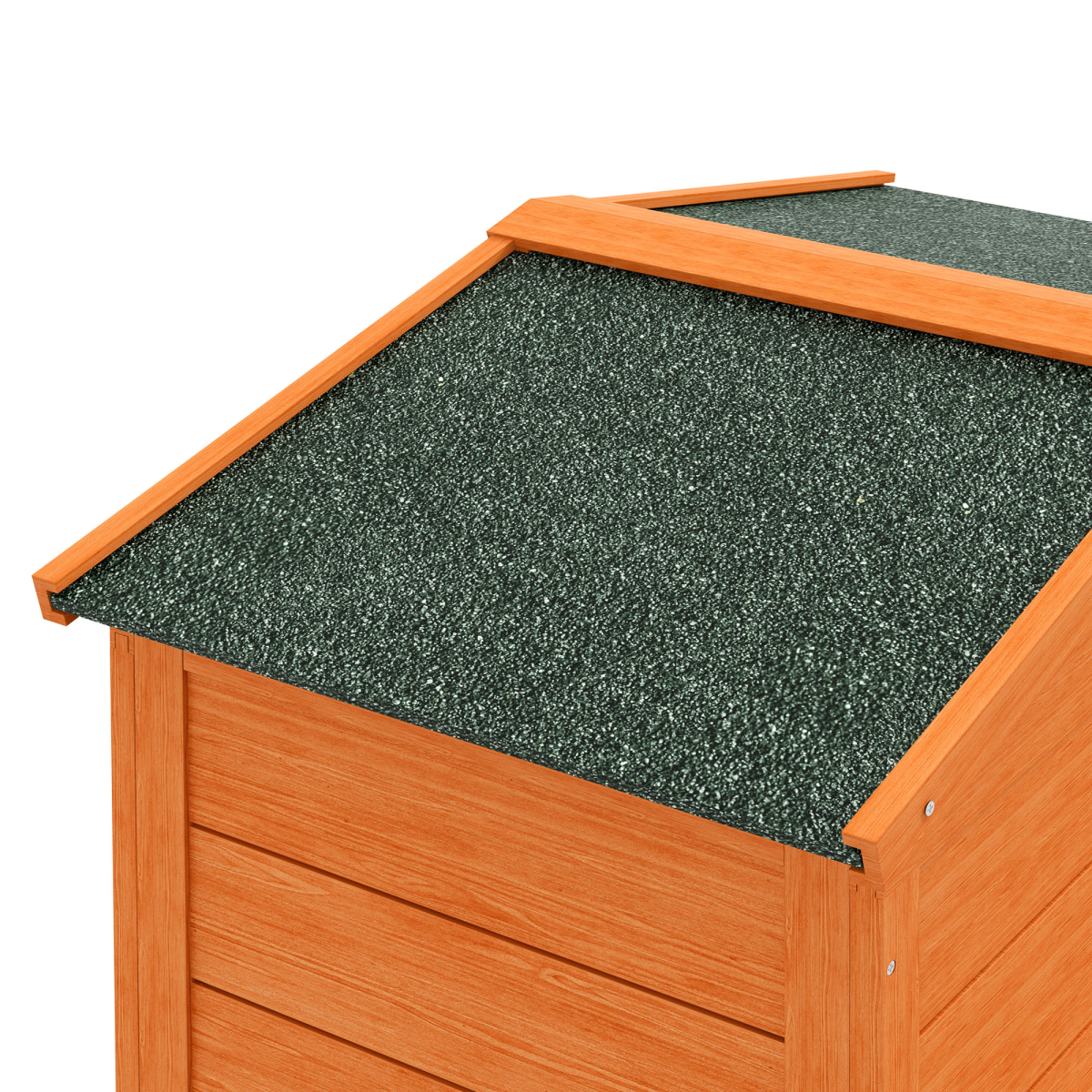 PawHut Wooden Rabbit Hutch with Run, Ramp & Slide-out Tray – Weatherproof Outdoor Pet House, Orange