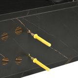 Floating Wall-Mounted TV Unit with Storage Shelves and Cable Management – Media Console, Black
