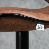 HOMCOM Vintage Microfibre Armless Bar Stools, Set of 2 with Adjustable Height & Curved Moulded Seat