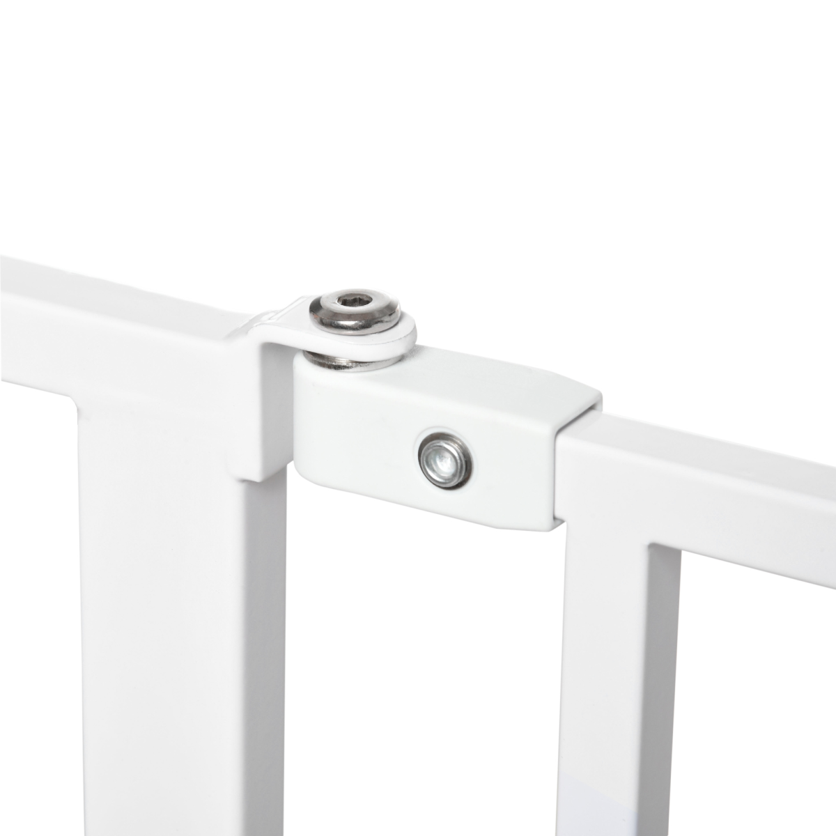 PawHut Pressure Fit Dog Gate with Door, 75–95cm Adjustable Wide Stair Gate – Steel Barrier, White