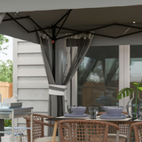 Outsunny 3x3m Pop Up Gazebo with Solar LED Lights, Remote & Mesh Curtains – Garden Shelter, Grey