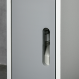 kleankin Freestanding Tall Bathroom Cabinet with Open Shelves and 3 Cupboards – Narrow Storage Organiser, Grey