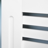 HOMCOM Modern Slatted Radiator Cover with Shelf Top – Painted MDF Heater Cabinet, White, Medium