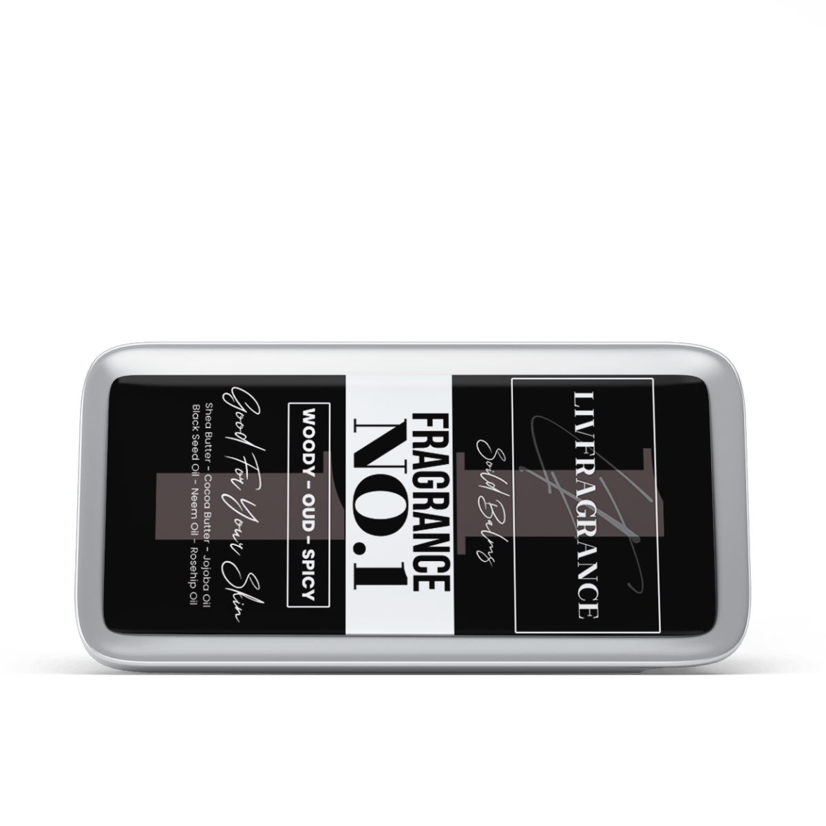 Livfragrance Solid Balm No.1 Oud Woody Spice with Shea, Jojoba & Beeswax – Oud, Woody Fragrance for Men