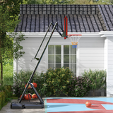 SPORTNOW Adjustable Basketball Hoop and Stand with Weighted Base & Wheels, 2.4-2.9m – Portable Outdoor Hoop, Red