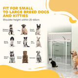 PawHut Stair Gate with Cat Door, Adjustable 76–104cm Width, 106cm Tall – Pet Safety Gate