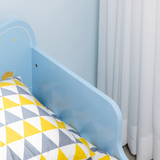 ZONEKIZ Toddler Bed with Space-Themed Rocket and Planet Patterns and Side Rails – Ages 3-6