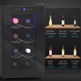 HOMCOM 8 Bottle 21L Freestanding Wine Cooler Fridge with 3 Adjustable Racks – Compact Drinks Cooler