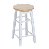 3-Piece Wooden Kitchen Cart with 2 Folding Stools, Drawers & Castor Wheels – Breakfast Bar Set for Small Kitchens
