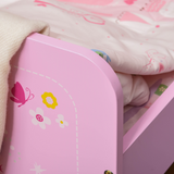 Princess Castle Toddler Bed with Side Rails & Slats – Pink Kids Bed Frame, Ages 3-6