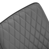 HOMCOM Quilted PU Leather Dining Chairs with Padded Seat & Metal Legs – Set of 2 Kitchen Chairs, Grey